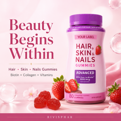 Private Label High Potency Biotin Hair Gummies Vitamin Supplement With Biotin and Multi Vitamin for Healthy Hair Skin and Nails