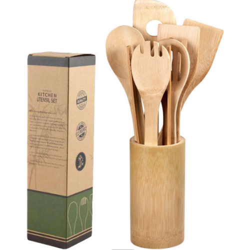 Natural Material Cookware Cutlery Bamboo Utensil Sets Kit
