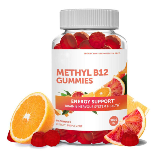 Premium Methylcobalamin B12 Gummies - Brain and Body Health & Metabolism Boost, 120 Tasty Gummies