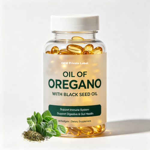 OEM Label Non-GMO Wild Oregano Oil Capsules Organic Aceite De Oregano Oil Oregano with Black Seed Oil 60 Softgels Support Immune